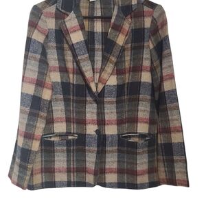VINTAGE  Multicolor Plaid Blazer for Women